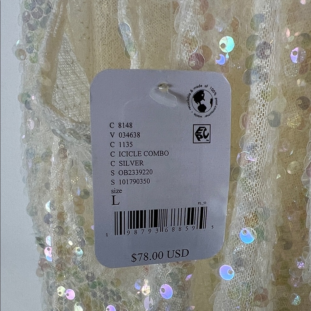 NWT Sequin Lace Halter Top Cream Free People - Picture 8 of 13